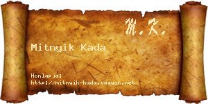 Mitnyik Kada névjegykártya